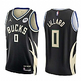 Men's Milwaukee Bucks #0 Damian Lillard Black Stitched Basketball Jersey Dzhi,baseball caps,new era cap wholesale,wholesale hats